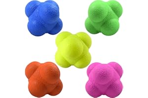 AIRLAXER Reaction Ball, Reflex Ball for Hand Eye Coordination Training,2.83 inch,Pack of 5-Orange,Yellow,Green,Blue,Purple