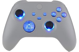 eXtremeRate Multi-Colors Luminated D-pad Thumbsticks Start Back Sync ABXY Buttons for Xbox Series X/S Controller, Chameleon Purple Blue Classical Symbols Buttons DTF V2 LED Kit for Xbox Model 1914