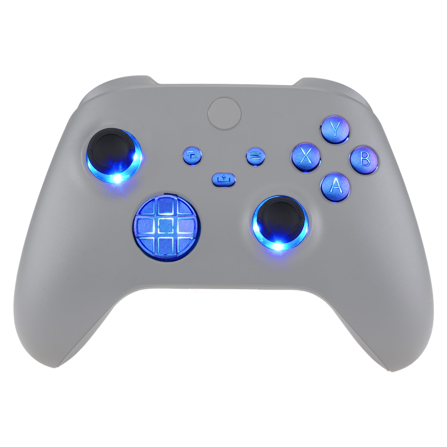 eXtremeRate Multi-Colors Luminated D-pad Thumbsticks Start Back Sync ABXY Buttons for Xbox Series X/S Controller, Chameleon Purple Blue Classical Symbols Buttons DTF V2 LED Kit for Xbox Model 1914