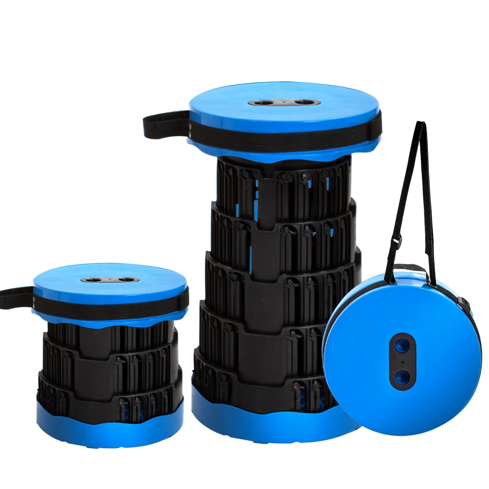 KunpengZen Folding Stool, Collapsible Stool Portable Load Capacity 600kg, Adjustable Camping Telescopic Stool for Outdoor, BBQ, Fishing, Hiking, Gardening, Picnic, Festivals Indoor