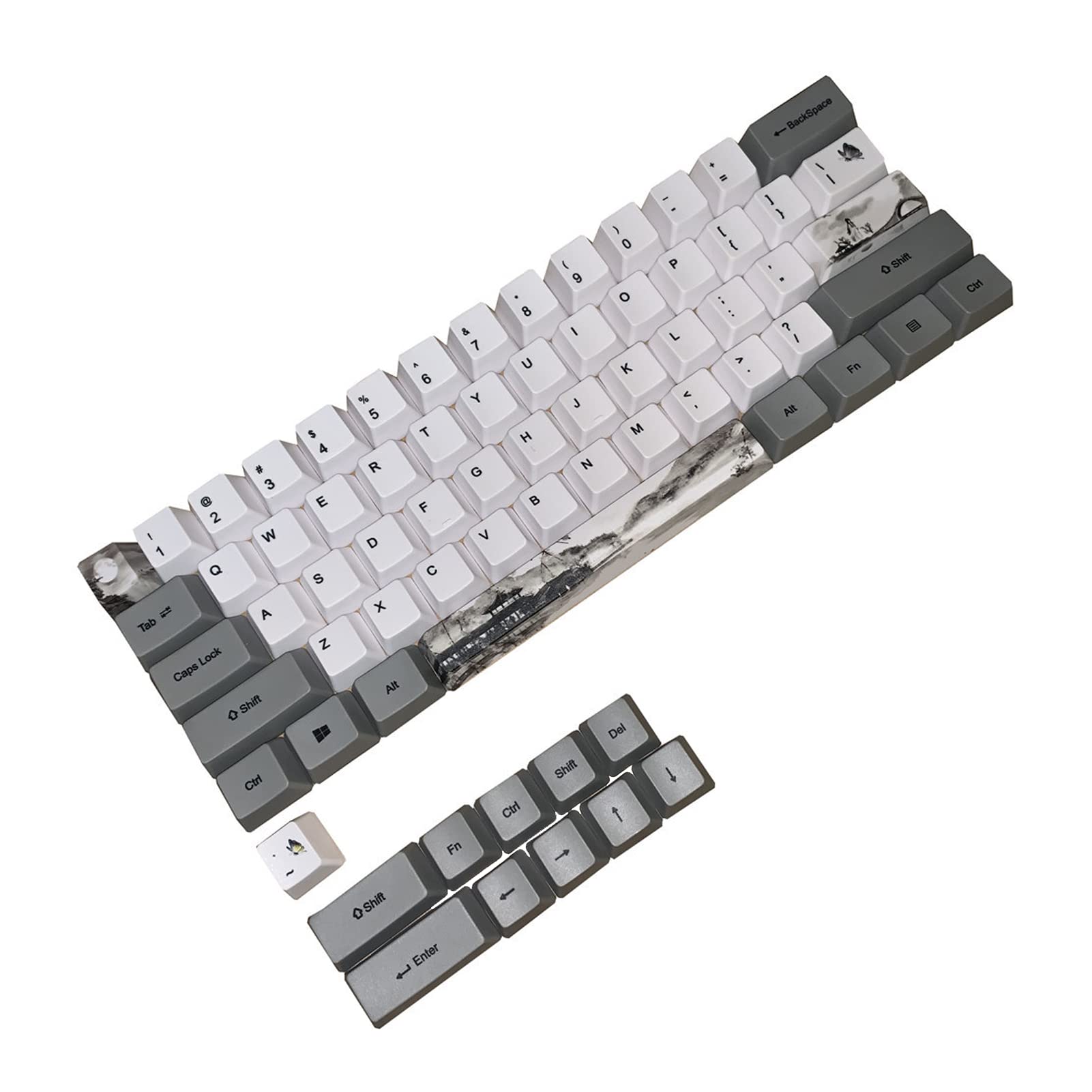 (Keycaps Only) DIY Replacement Keycaps, Custom Keyboard Keycaps, 73 PBT Sublimation Keycaps, with Keycap Puller, for General Mechanical Keyboards (6064 Ink)