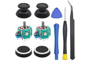 DaKuan 10 Piece Joystick Repair Kit Compatible with PS5 Controllers 2 Joystick Modules, 2 Thumbsticks, 2 Silicone Button Caps