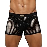 Arjen Kroos Men's Sexy Trunks Sheer Mesh Underwear Novelty Low Rise Lingerie
