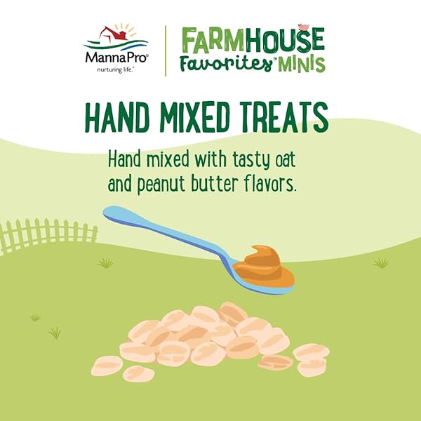 MANNA PRO FARMHOUSE FAVORITES MINI PIG TREATS, BAKED SNACK FOR MINI AND TEACUP PIGS, HAND-MIXED, PEANUT BUTTER FLAVORED, SUPPORTS TRAINING AND BONDING, PREMIUM TREATS FOR SMALL PIGS, 3 LB BAG
