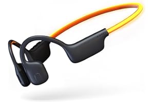 havit Light Open Ear Headphones LED Beacon String Air Conduction Wireless Headphones Running Headphones with 16.2mm Powerful Bass, 16H Playtime, IPX5, Bluetooth 5.3, 24g Light Weight, MP3