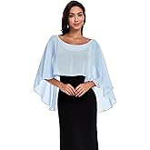 Pukguro Sheer Shawls and Wraps for Evening Dresses Chiffon Capes for Women Soft Wedding Cover Up