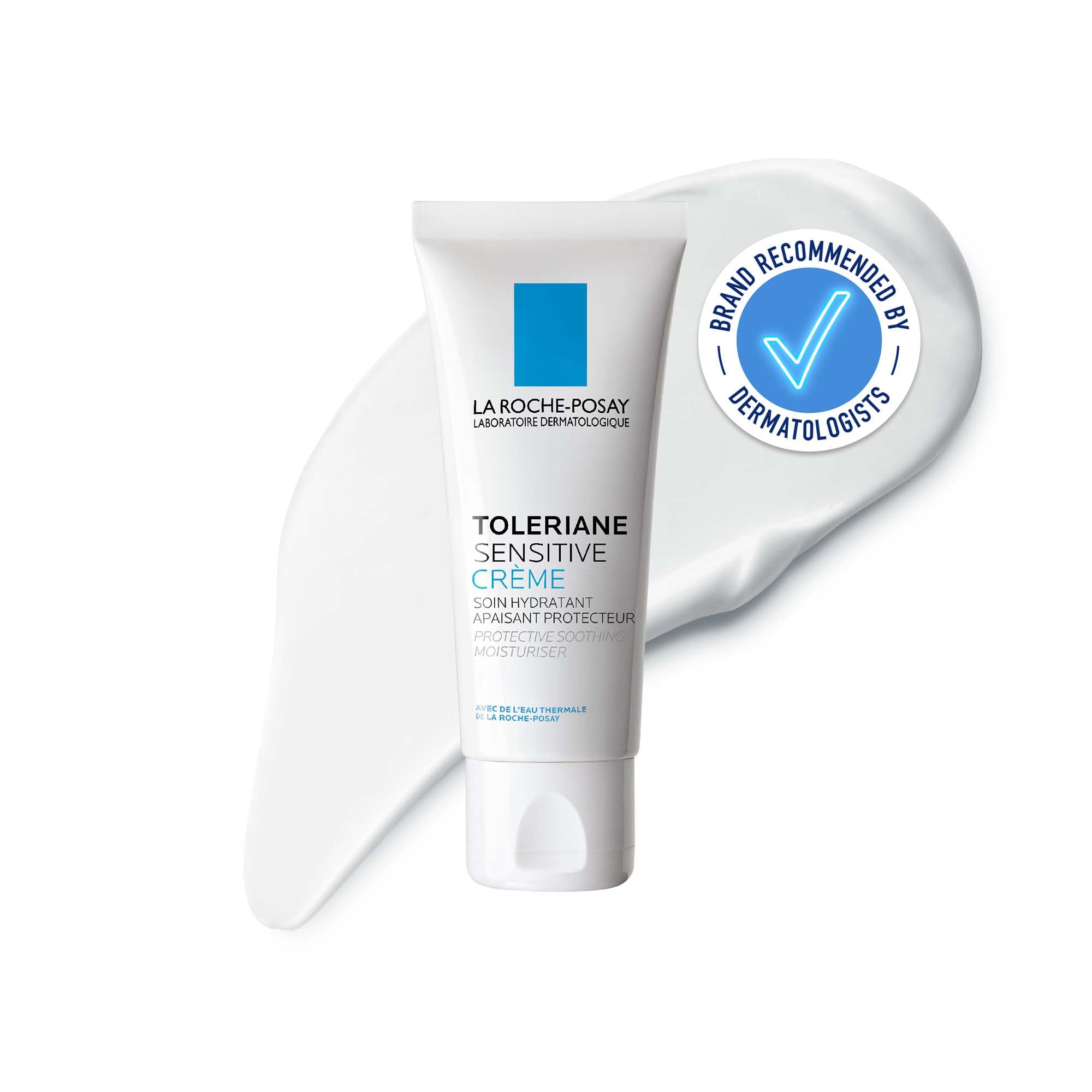 La Roche-Posay Toleriane Sensitive Cream, Face Moisturiser For Sensitive Skin, Prebiotic Hydrating Care, Thermal Spring Water, Repairs Cutaneous Barrier, Allergy UK Approved, 40ml