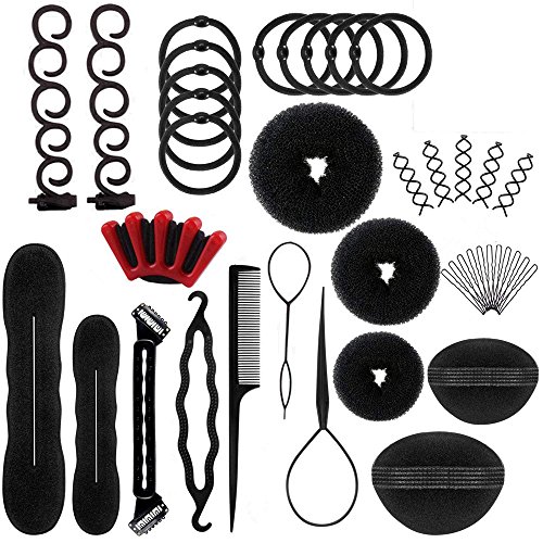 Fenleo Topsy Tail Hair Tools - Bun Maker Ponytail Holder Hair Accessories For Women Bobby Pins Elastics Hair Braid Magic Twist Hair Styling for Women & Girls Short and Long Hair Quality DIY Kit