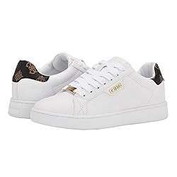 GUESS Women's RENZY Sneaker, White, 7.5