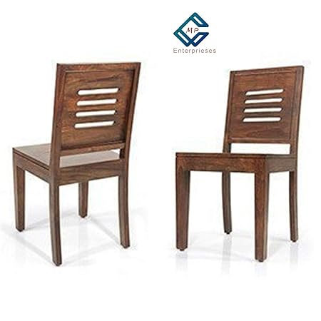 MP Enterprises Sheesham Wood Dining/Balcony Chairs for Home and Office | Teak Finish | Set of 2