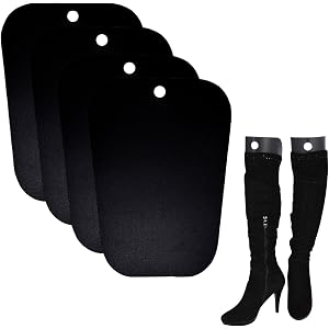 TUPWELY 2 Pairs Black Boot Shapers, Reusable Tall Boot Support Inserts to Prevent Creases & Bending for Daily Closet Storage