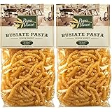 Busiate Pasta Sicily Italy artisan - made with ancient seeds by locals | NON GMO | WHOLE GRAIN | NO ENRICHED | AL DENTE macaroni holds seafood sauce like a magnet (1.1 lb 2-Packs) - Papa Vince