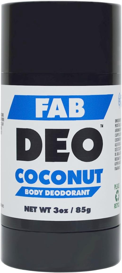 FabDeo COCONUT Natural Deodorant 3 oz - Vegan and Cruelty Free - No Sulfurs or Heavy Metals - America's Favorite