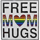 Ficsowy Rainbow Heart Enamel Pin, Free Mom Hugs Rainbow Lgbtqia+ Pride Pin - Colorful Brooch For Support