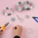 AUAUY 9 Gauge Aluminum Craft Wire 3mm 50 Feet Bendable Jewelry Wreath view 4