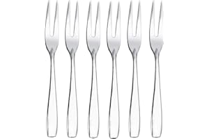 6-Piece Stainless Steel Fruit Fork,4.57 inches, Small Stainless Steel Fork, Suitable for Cocktail appetizers Dessert Parties,