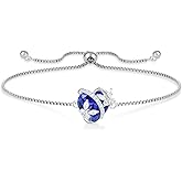 Vesitim Butterfly Bracelet for Women Sterling Silver Heart Jewelry Birthstone Charm Link Bracelet