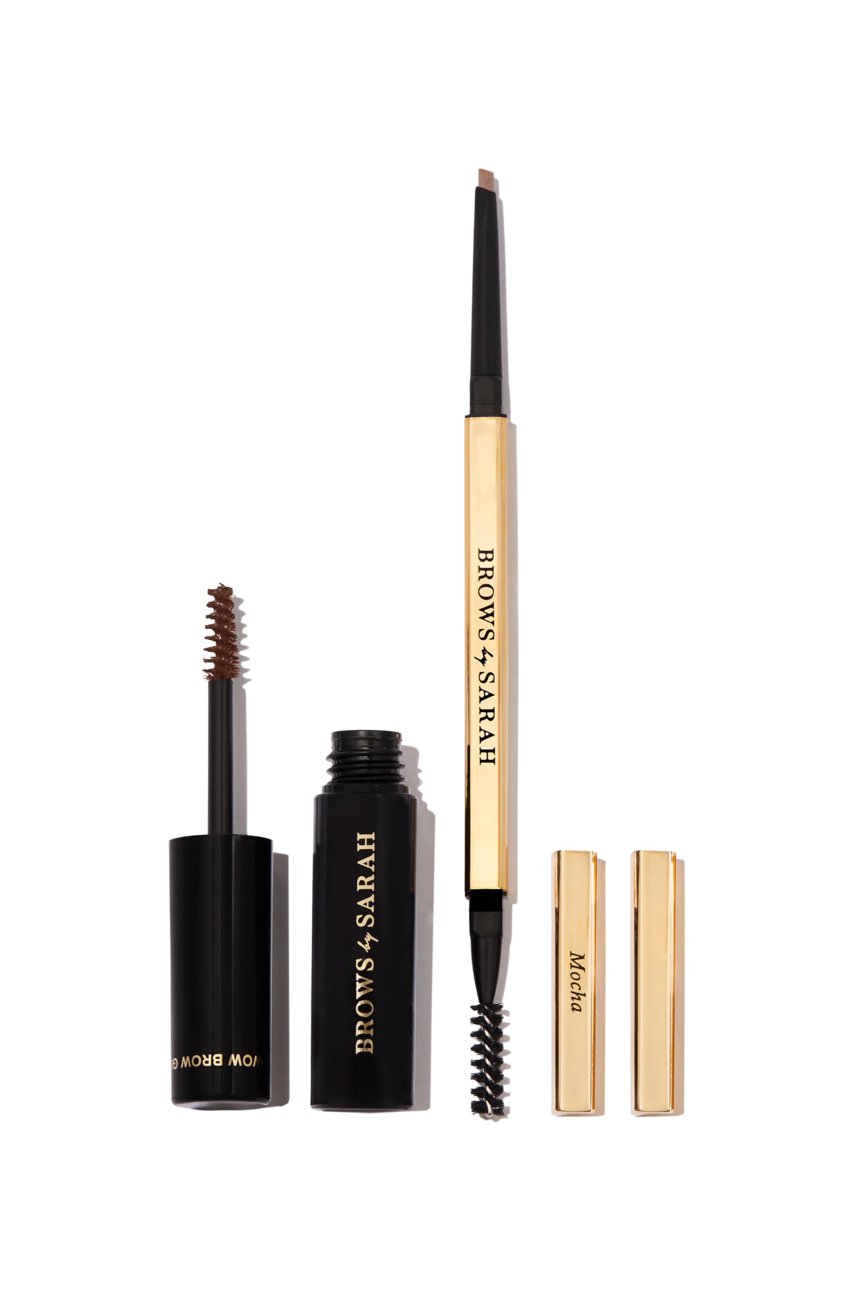 Brows By Sarah Professional Makeup, Wow Brow duo, with 3 in 1 Wow Brow Mascara and Dual Ended with Brow Pencil and Spoolie Brush, Vegan Formula. Includes makeup bag included. Espresso & Espresso