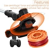 JINHENB 4 Pcs Worx Trimmer Spool Replacement Nylon Line for WA0010 view 4