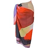 MissShorthair Womens Chiffon Beach Pareos Sarong Sheer Swimsuit Cover Ups Swimwear Bikini Wrap