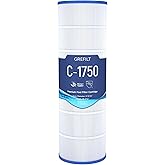 Grefilt C1750 Pool Filter Cartridge, Compatible with Hayward C1750, CX1750RE, Replacement for Pleatco PA175, Unicel C-8417, Filbur FC-1294, Sta-Rite PXC175, 175 sq.ft, Dimensions: 28 3/16" x 8 15/16"