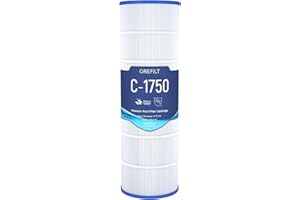 Grefilt C1750 Pool Filter Cartridge, Compatible with Hayward C1750, CX1750RE, Replacement for Pleatco PA175, Unicel C-8417, Filbur FC-1294, Sta-Rite PXC175, 175 sq.ft, Dimensions: 28 3/16" x 8 15/16"