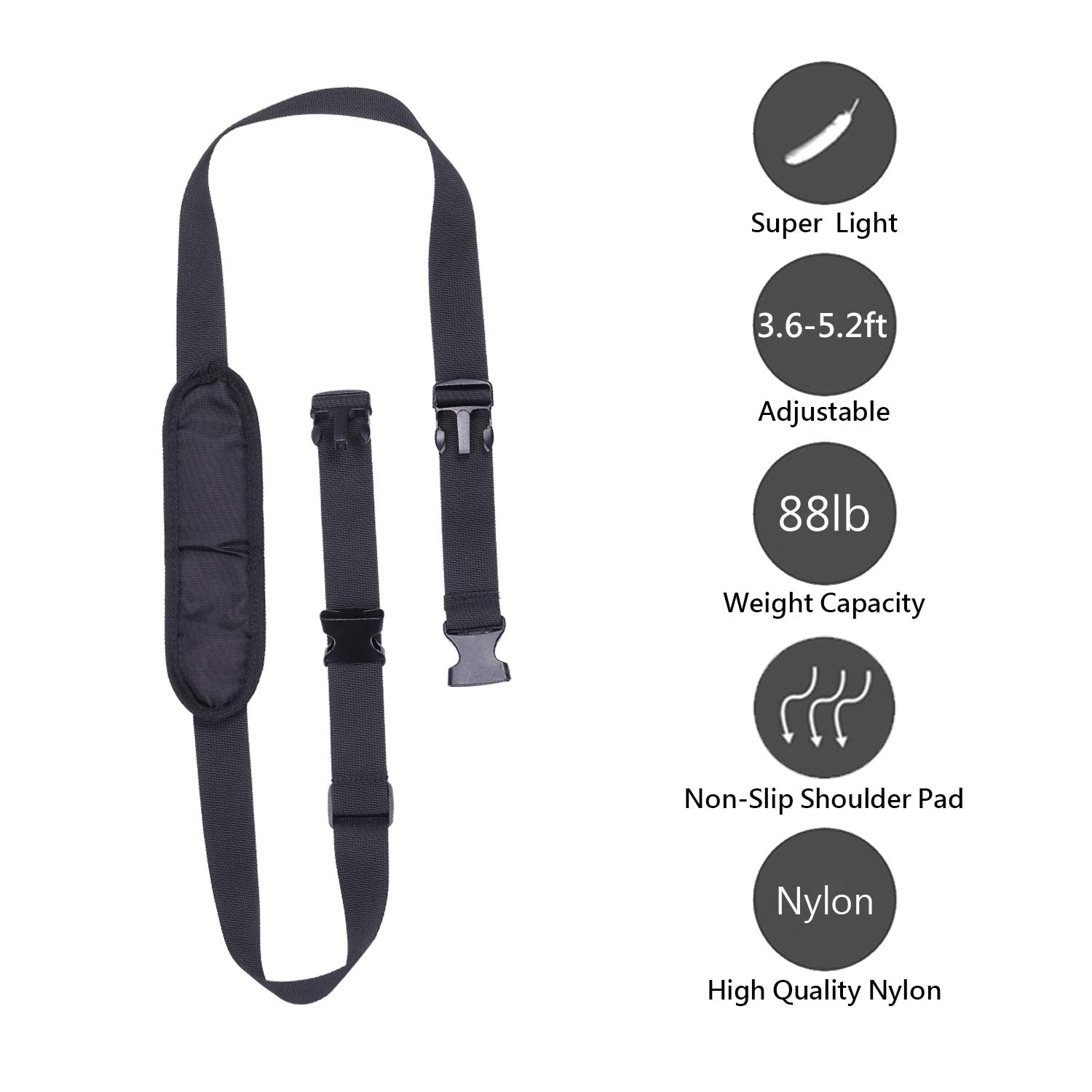 Epessa Shoulder Strap for Kick Scooter Electric Scooter Kids Bike with Non-Slip Shoulder Pad, Adjustable, Compatible with Segway ES1/ES2/ES2 Pro/ES4/MAX Mijia M365