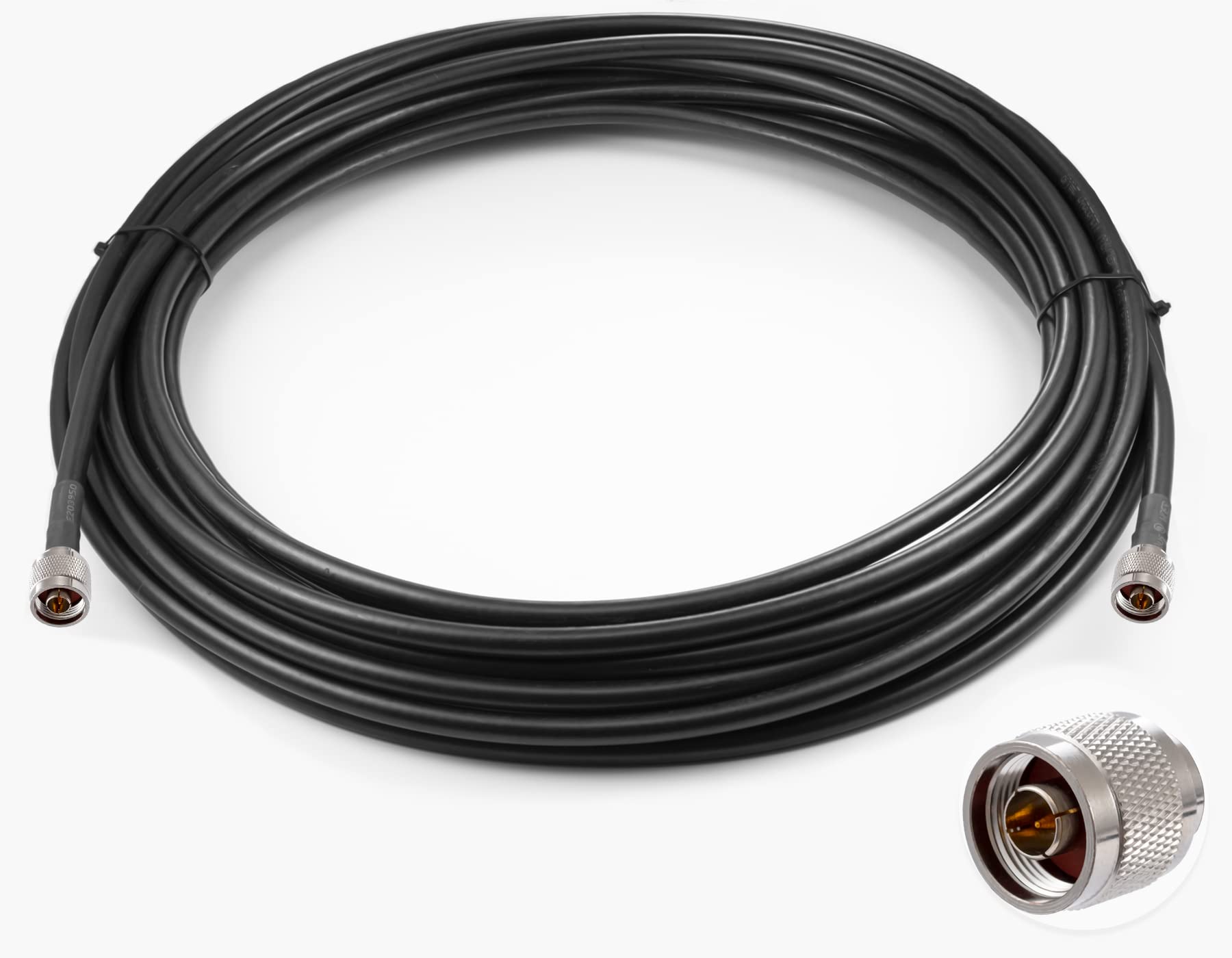 Vecys N to N Male Jumper N Male to Male Low Loss Coaxial Cable VLMR400 49.2FT/15M for 3G 4G 5G LTE Antenna Ham Radio GPS WiFi