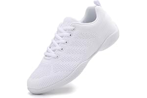 CDLHHM Girls White Cheer Shoes Youth Cheer Cheerleading Sneakers Breathable Dance Competition Tennis Walking Athletic Trainin