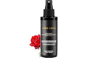 BEARD GAINS Lion Locs Rosewater Spray for Dreads and Locs - Organic Vegan Conditioner with Aloe, Oils, Vitamins, and Glycerin