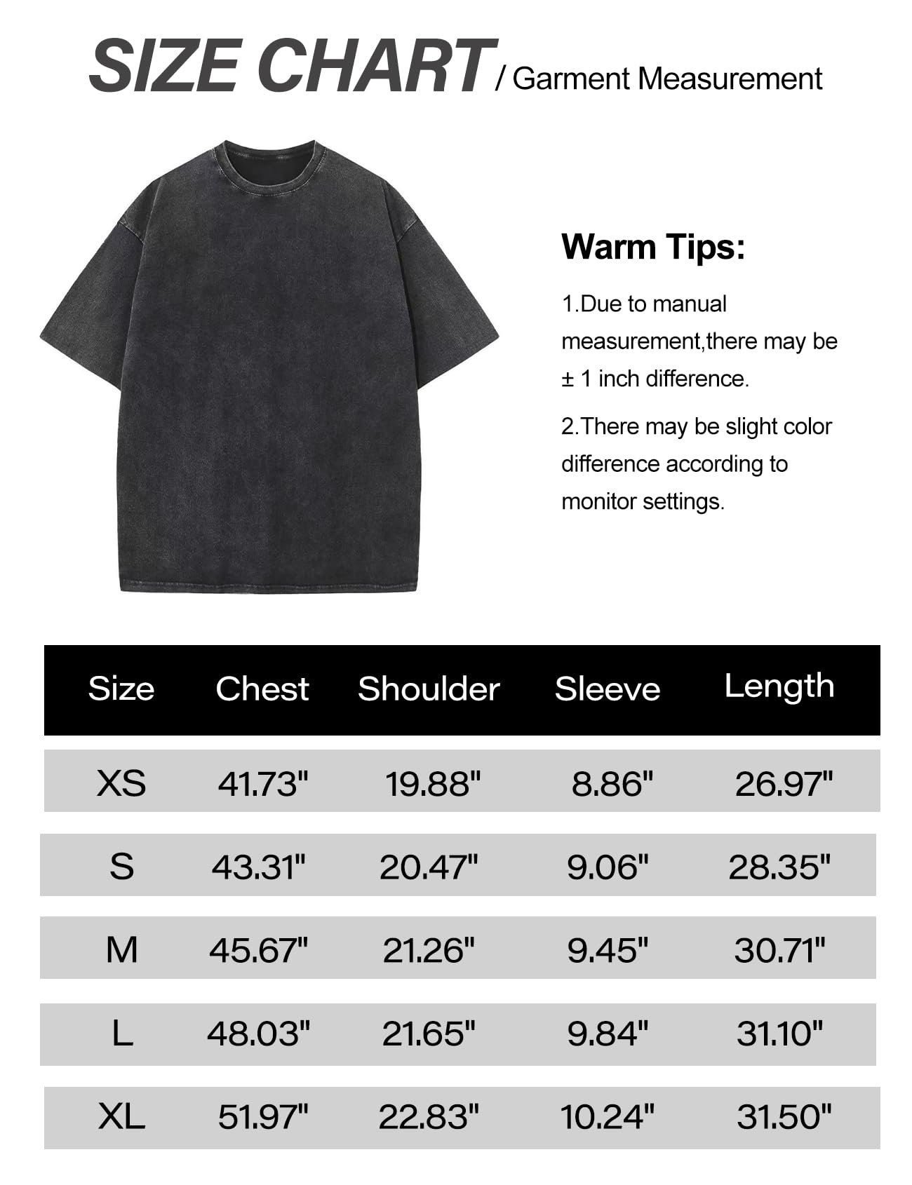 Flygo Men's Oversized T-Shirts Vintage 280G Heavy