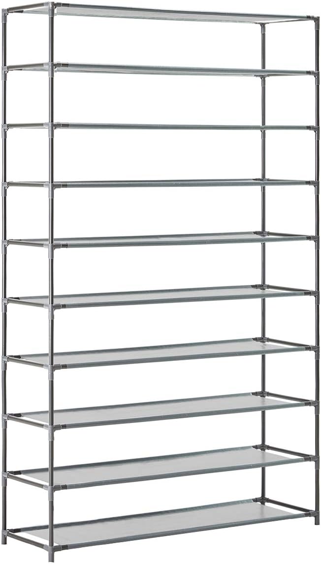 fabric shoe rack on Youdenova 50 Pair Shoe Rack Organizer Black Shoe Rack Organzier Non Woven Fabric Shoe Storage Organizer Cabinet Storage Organization Clothing Closet Storage