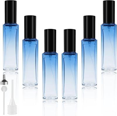LOPHE 10ml Perfume Atomiser Set, Refillable Glass Spray Bottles 6 Pcs Gradient