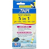 API 5-in-1 Test Strips Freshwater and Saltwater Aquarium Test Strips 25-Count Box