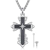 Celtic Cross Ashes Necklace 925 Sterling Silver Cross Urn Necklaces for Ashes Celtic Knot Urn Ash Pendants Memorial Keepsake Cremation Jewelry for Women Men