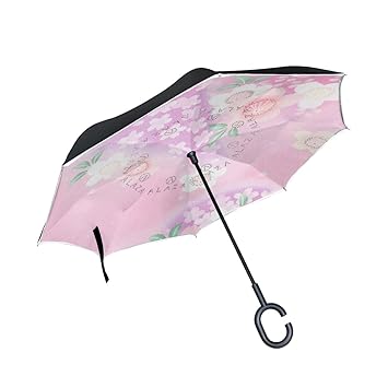 Amazon 逆さ傘 逆折り式傘 かわいい桜 長傘 車用傘 手離れc型手元 Amazon 逆さ傘 逆折り式傘 かわいい桜 長傘 車用傘 手離れc型手元