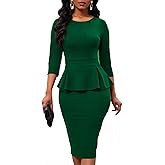 Women's Bodycon Pencil Dress Church Teacher Office Modest Business Wear to Work Sheath Suiting Dresses