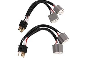 Klanata 2-Pack 9003 H4 Headlight Wiring Harness with 2-Way Splitter, Male to Female Socket Adapter for Truck and Pickup LED H