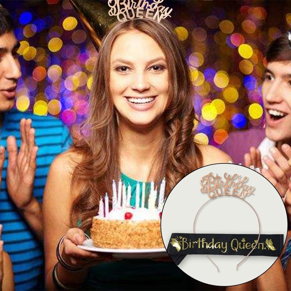 Joyeux Anniversaire Echarpe Deguisement Et Birthday Queen Bandeaux Couronne Strass Pour 18 Ans Anniversaire Decorations Filles Cadeau Fille Bilkvarteret Accessoires