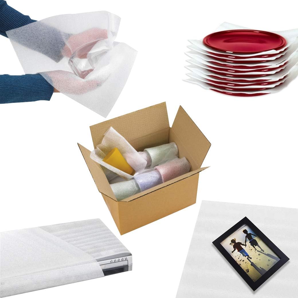 50 Pack Mighty Gadget (R) 12" X 12" X 1/8" Moving Supplies Packing Foam Sheets (White): Office Products