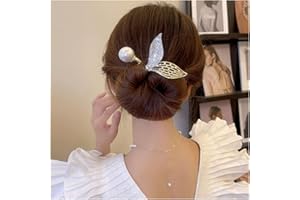 TAKEBERNY Ins Style Elegant Lazy Hair Curler, Crystal Hair Bun Maker, French Twist Hairstyle Bun Hair Accessories (Fish Tail)