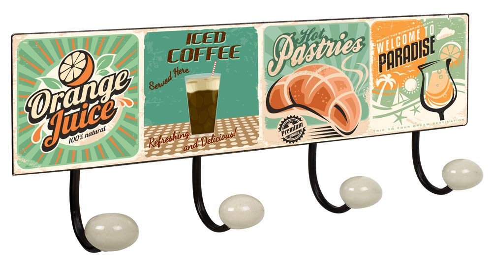 Lashuma Wall Hook Wardrobe Nostalgia 2 Sizes Metal Tin Sign Bath Hook Large Vintage Towel Hook Kitchen Hallway American 4 Breakfast