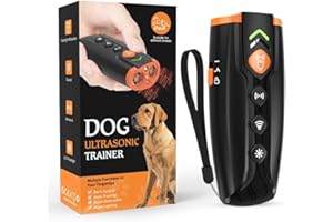 FLYXIREGG Ultrasonic Dog Bark Deterrent Devices - Barks No More Dog Training Device Indoor Outdoor 23 FT Anti Barking Device Silencer for Puppy Good Behavior Aids Dog Repellent Training Tools Yard Pet Supplies