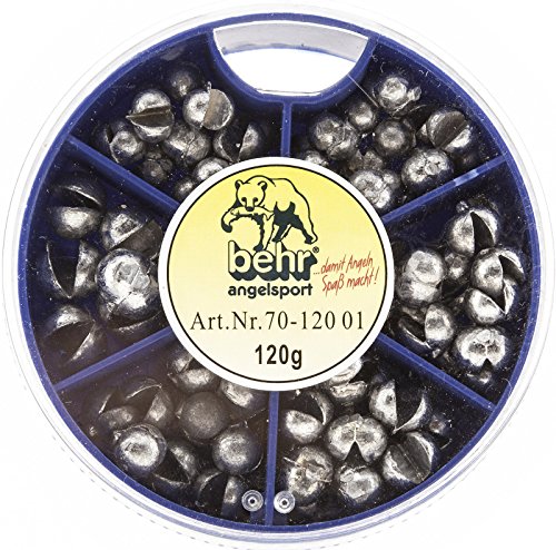 Behr Schrotblei Sortiment 2 x 120 g grob mittel Angelblei Set Klemmblei in Drehdosen – Bild 3