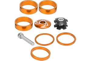 Bike Headset Spacer Set, 1 1/8 Inch Headset Spacer with Stem Top Cover Star Nut Bolt Headset Stem Spacer Set for Fork Tubes w
