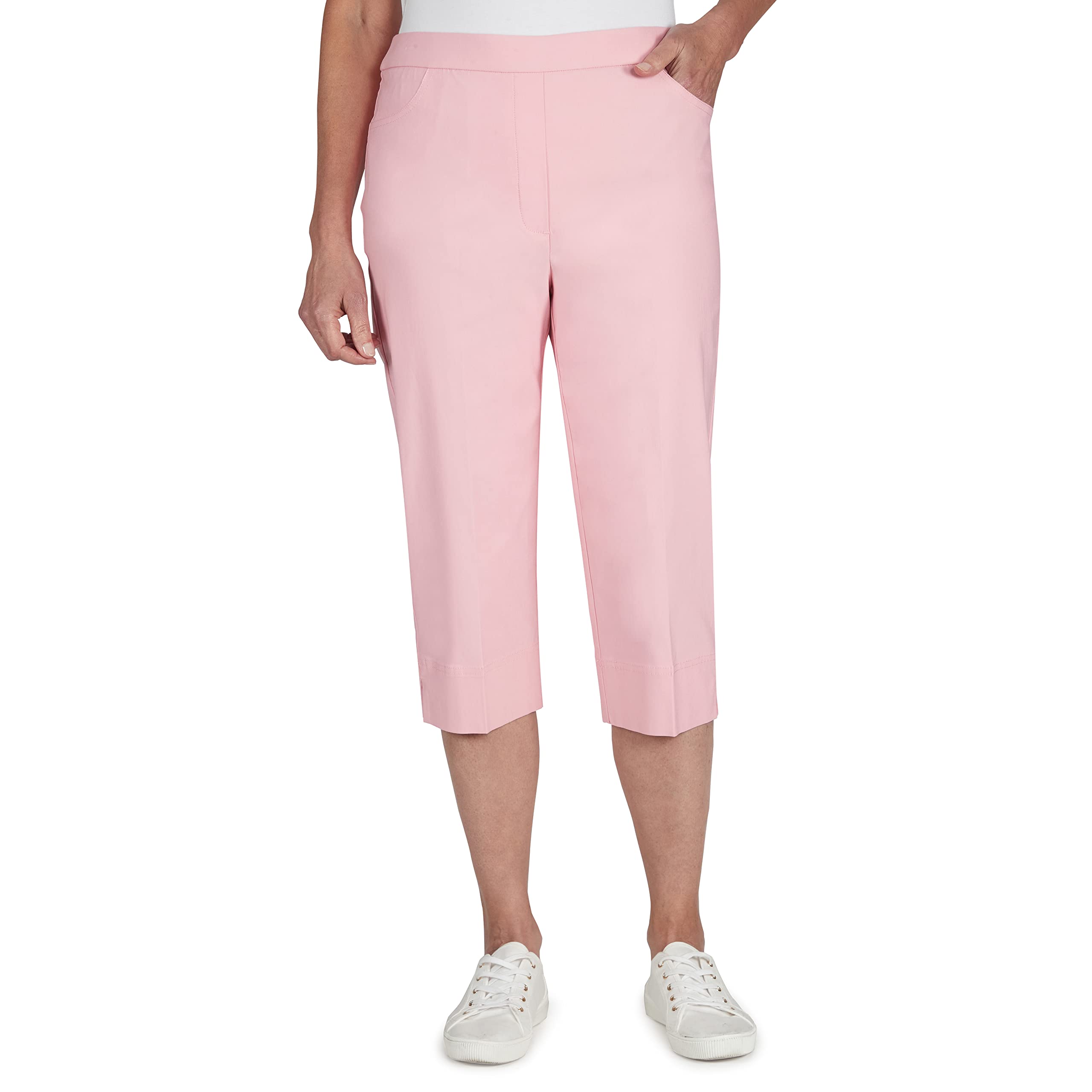 Alfred Dunner Womens Petite Allure Clam Digger Capri, Blush, 12P