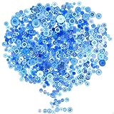 Findfly 650Pcs Resin Buttons Favorite Findings Basic Buttons 2 and 4 Holes Craft Buttons for Arts, DIY Crafts, Decoration, Sewing - Sizes Range from 0.28 to 1.18 Inch (Blue)