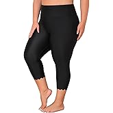 ATTRACO Swim Pants for Women High Waisted Swim Capris Swim Shorts Swimming Leggings