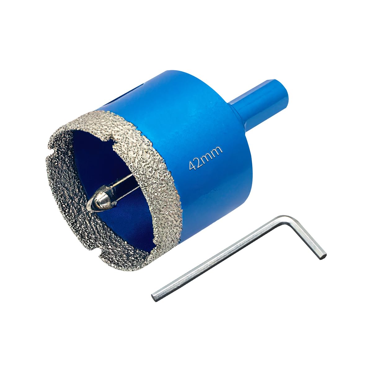 Teronbeta Diamond Hole Saw 42mm with Pilot Center Drill Bit, Vacuum Brazed Diamond Core Hole Cutter for Tile, Porcelain, Glass, Ceramic, Marble — image 1