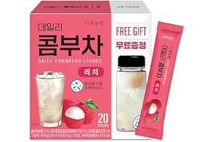 KAYFOOD-Kombucha-Lychee-Garden-Daily Zero Sugar, Diet, Gut Healthy Sparkling Beverage, Fermented Korean Drinks for Iced Tea Hot Tea, Workout T (20ST)
